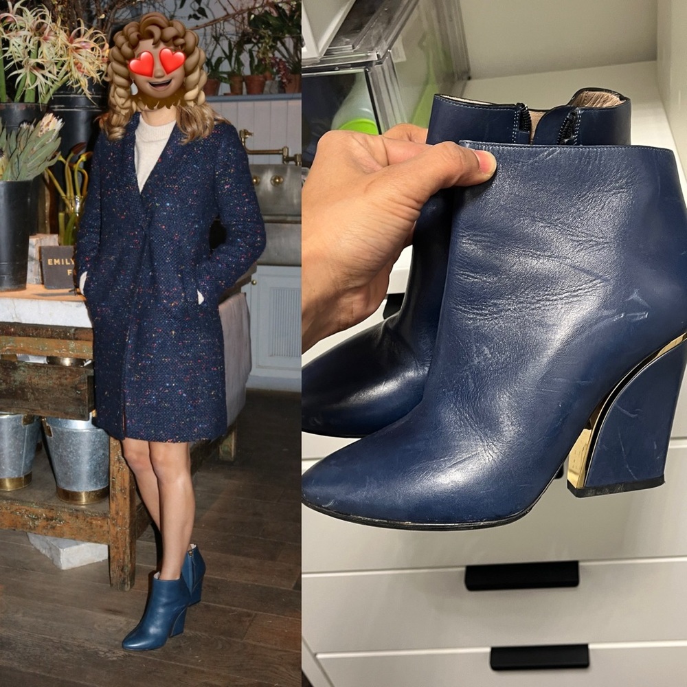 Chloe Beckie Blue Ankle Boots